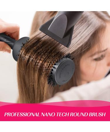 Professional Large Round Hair Brush for Women | Nano Thermal Ceramic Ionic Tech Roller Brush with Boar Bristles | Ideal for Thick Curly & Straight Hair | 3.3 Barrel | Includes 4 Free Clips | Pack of 1 - Buy Online on GoSupps.com