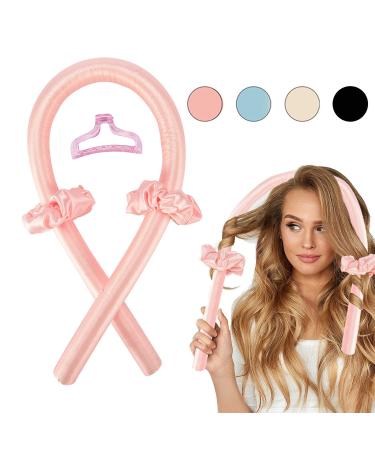 TIK Tok Heatless Hair Curlers for Long Hair,Heatless Curling Rod Headband,No Heat Curlers You Can to Sleep in Overnight,Heatless Curls Headband,Soft Foam Hair Rollers for Natural Hair(Pink)