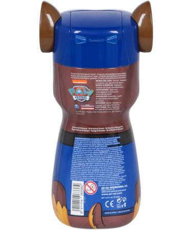 Paw Patrol Chase 3D Bottle Children Hair and Body Wash 2 in 1 Shower Gel and Shampoo Natural Vegan and FSC Approved Shower Gel and Shampoo for Kids 400 ml - Buy Online on GoSupps.com