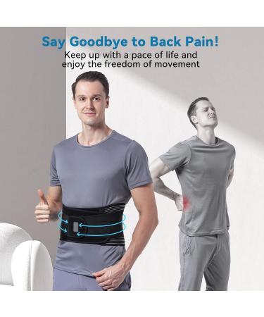 Back Brace with 6 Stays for Lower Back Support - Adjustable Lumbar Decompression Belt for Herniated Disc & Sciatica - Black Medium Size - Buy Online on GoSupps.com