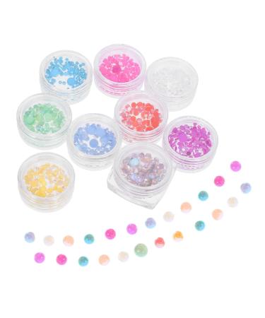 VINTORKY 9 Boxes Nail Decoration Jewelry Nail Beads Small Beads Nail Art Beads Kit Mini Beads Gems for Nails Jewels for Nails Gemstones for Nails Beads for Makeup Candy Glass Decorations