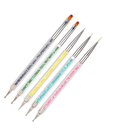 5 Pieces Nails Art Pens Liner Brush Point Drill Drawing Brush Pen for DIY Nail Art Designs