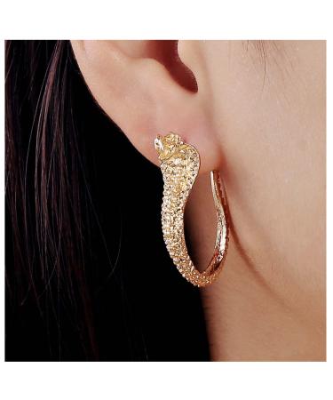 Vintage Snake Studs Earrings Gold Snake Dangle Earrings Animal Serpent Earrings Punk Cool Snake Earrings Jewelry for Women Girls Gifts