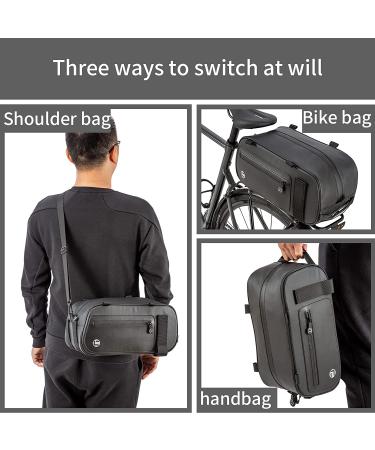 HuiJuKeJi Bike Trunk Bag - 23.5L Storage Pannier Saddle Bag with Reflective Strips | Waterproof Rear Cargo Rack | Expandable Luggage for Cycling - Buy Online on GoSupps.com