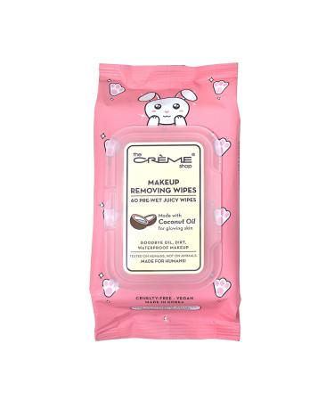 The Cr me Shop Makeup Removing Wipes Made with Coconut Oil for Glowing Skin (60 Pre-Wet Juicy Wipes)