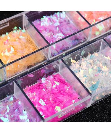 12 Colors Mermaid Nail Glitter Sequins - Nail Flakes Confetti Sticker for Manicure & Makeup - Party Beauty Accessories - Buy Online on GoSupps.com