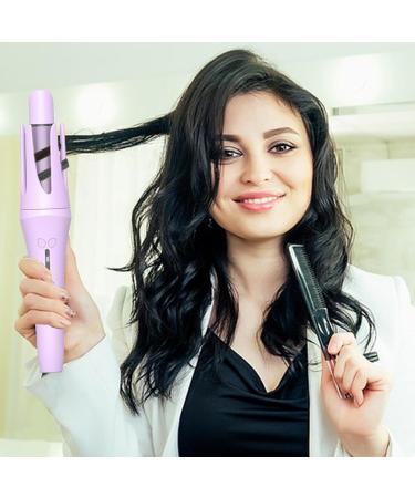 Muflydo Hair Curler Automatic Quick Heating Curling Wand - Ions Auto Curler Waver Hair Tool 3 Adjustable Temps for Home Travel Salon 32MM Purple - Buy Online on GoSupps.com