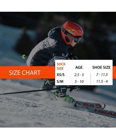 Pure Athlete Kids Wool Ski Socks - 3 Pairs, Black X-Small-Small - Buy Online on GoSupps.com