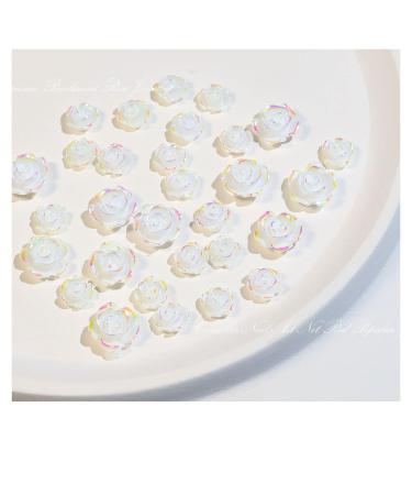 Nails Art Accessories Glitter Stones Manicures DIY Nail Art Decorations Aurora/White/Mix Color Camellia 3D Resin(02)