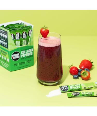 Hunter & Gather Bovine Collagen Powder Sachets | Pure Unflavoured Hydrolysed Collagen Peptides for Hair, Skin, Nails, Muscles | 30 Sachets for Women and Men - Buy Online on GoSupps.com