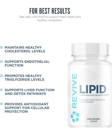 Revive MD Lipid Support Formula - Supplement Helps Maintain Healthy Cholesterol Levels Endothelial Health & Triglyceride Levels - Beta Sitosterol Citrus Bergamot & Pantethine (30 Servings) - Buy Online on GoSupps.com