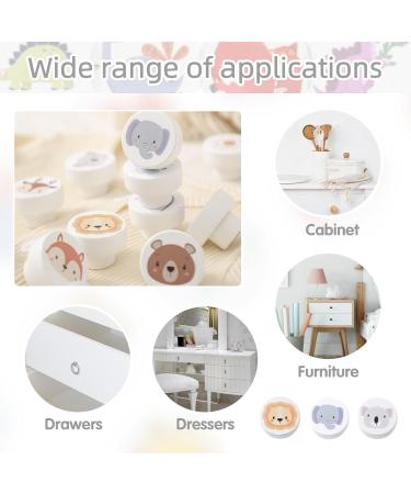 Aynkh Drawer Handles - 6 Pack 35mm Cartoon Motif Wood with Silicone Door Protection for Children's Room Kitchen & Bedroom - Buy Online on GoSupps.com