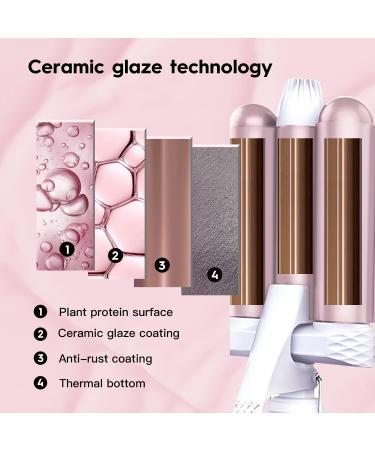 3 Jumbo Barrel Curling Iron Wand - 1.25" Ceramic Tourmaline Dual Voltage Adjustable Temp Big Waves Crimper - Champagne Gold Hair Tool for International Shipping - Buy Online on GoSupps.com
