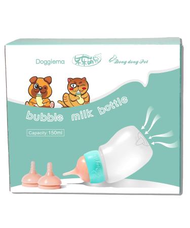 Bubble Milk Bowl rearing bottle Cats Silicone Nipple with syringe for newborn kittens puppies rabbits squirrels (1 bottle+3 nipples+1 syringe) 1 bottle+3 nipples+1 syringe pink - Buy Online on GoSupps.com
