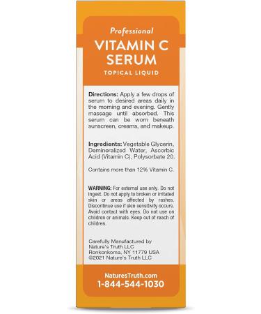Nourishing 2 oz Vitamin C Serum for Face & Skin by Nature's Truth - Buy Online on GoSupps.com