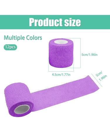 12PC Self-Adhering Cohesive Bandages - 5cm x 4.5cm Elastic Wrap for Horses Dogs & Humans - Durable & Flexible Adhesive Bandage - Buy Online on GoSupps.com