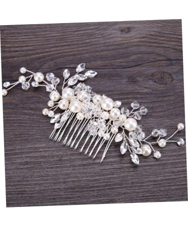 FRCOLOR Accessories bridal headpiece pearl hair accessories white hair accessories bridal comb wedding hair accessories bridal hair accessories wedding hair comb bride crystal Hair Comb - Buy Online on GoSupps.com