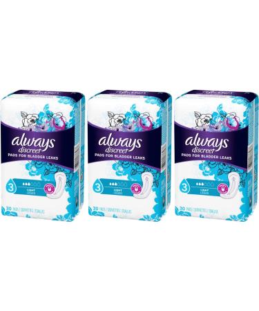 Always Discreet Ultra Thin Incontinence Liners Regular Length 30 ea (Pack of 3) - Triple Pack of Discreet Protection - Buy Online on GoSupps.com