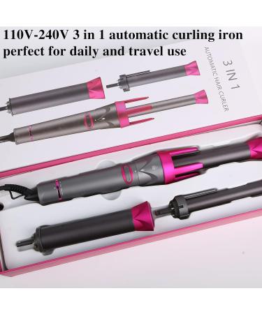 Automatic Curling Iron - Rotating Hair Curler with 3 Interchangeable Barrels for Beach Waves Adjustable Temps & LCD Display - Dual Voltage eCommerce - Buy Online on GoSupps.com
