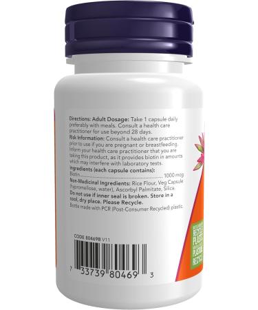 Now Biotin 1 000mcg 100vcap - Buy Online on GoSupps.com