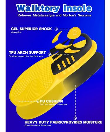 Plantar Fasciitis Relief Insoles | Arch Support Gel Inserts for Flat Feet & Heel Pain | Men's 10.5-11 & Women's 11-11.5 - Buy Online on GoSupps.com
