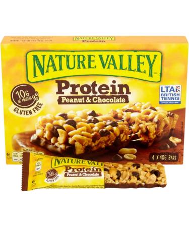 Nature Valley Protein Peanut & Chocolate Gluten Free Cereal Bars 4 x 40g (Pack of 8 total 32 Bars) & Crunchy Granola Bars Variety Pack of 40 Bars - Buy Online on GoSupps.com