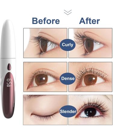 Heated Eyelash Curler 1 Set Double-Sided Anti-Burn Electric Eyelash Curler 4 Temp Settings Heated Lash Curler Rechargeable Eyelash Curlers with Comb for Women Gifts White - Buy Online on GoSupps.com