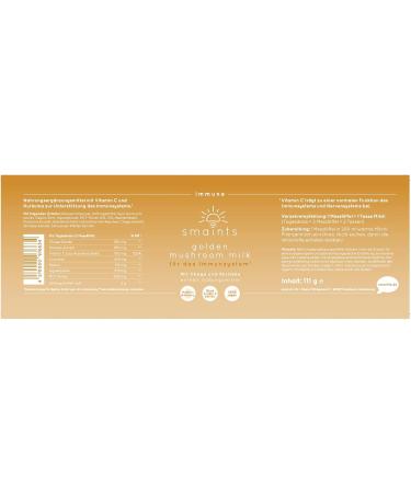 Buy Smaints Golden Mushroom Milk - Immunity-Boosting Curcuma Latte Mix with Turmeric Chaga Shiitake Vitamin C & Piperine | International Shipping - Buy Online on GoSupps.com