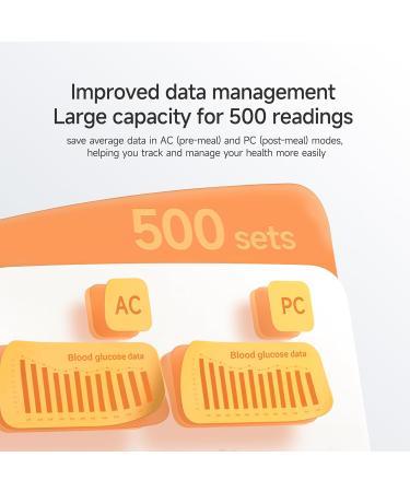 Yuwell Blood Glucose Monitor Diabetes Testing Kit with 50 Test Strips and 50 Lancets - Model 660 - Buy Online on GoSupps.com