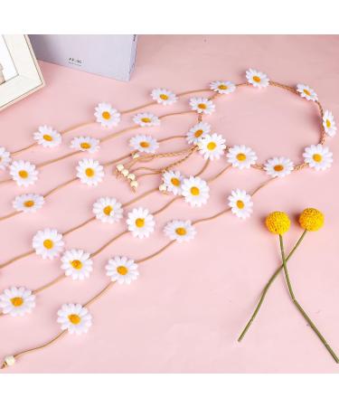 COMNICO Flower Hippie Headband 70 s Bohemian Style Floral Sunflower Crown Daisy Hair Wreath Summer Bridal Headpiece Photo Props Hair Accessories (white) - Buy Online on GoSupps.com