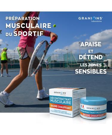 GRANIONS D contractant Musculaire - Creme Chauffante Musculaire - Articulations et Muscles - Baume D contracturant Musculaire - Vaseline Camphre Huiles Essentielles baume chauffant - Buy Online on GoSupps.com