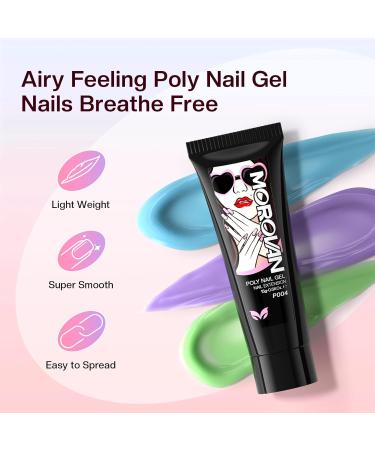 Morovan Poly Gel Nail Kit - 48 Color Professional Poly Gel Kit for Nail Extension - Glitter Poly Gel & Pure Poly Gel Included - Ideal for Beginners - 15ml Colorful Poly Gel Packs for Salon Quality Results - Buy Online on GoSupps.com
