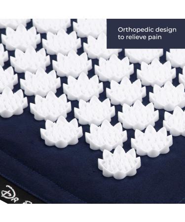 Dr Relief Acupressure Mat & Pillow Set - Quick Back & Neck Pain Relief - Sciatica & Stress Relief - Navy - Buy Online on GoSupps.com
