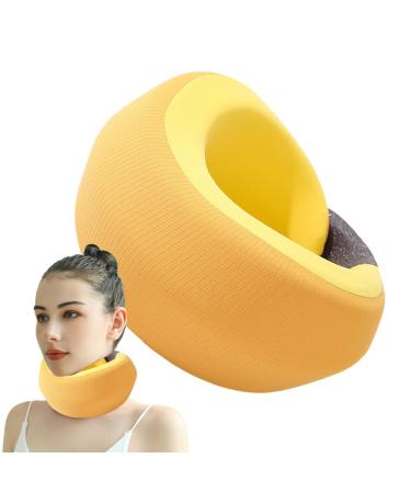 Soft Neck Brace Soft Foam Wraps Keep Vertebrae Stable - Soft Neck Support Relieves Pressure in Spine Soft Foam Wraps Keep Vertebrae Stable Neck Support Brace for Travel Yellow
