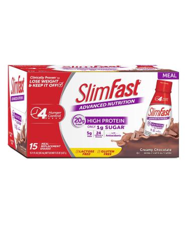 SlimFast Advanced Creamy Chocolate Ready to Drink Shakes (15 pk.)…