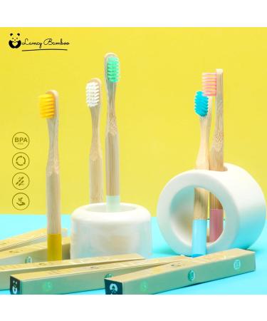 Kids Bamboo Toothbrushes (5 Pack) | Organic & Biodegradable | BPA Free Soft Bristles Toothbrushes | Eco-Friendly Natural Bamboo Toothbrush Set | Charcoal Wooden Toothbrushes Kids - 5 Pack - Buy Online on GoSupps.com