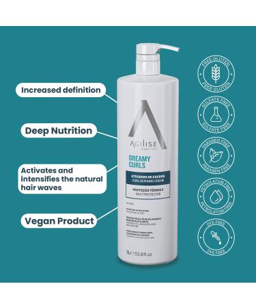 Dreamy Curls Defining Cream - Vegan Curl Modeling for Wavy & Coily Hair | Argan & Coconut Oil Shea Butter - 33.8oz - International Shipping Available - Buy Online on GoSupps.com