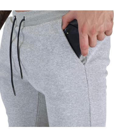 Waterwang Men's Slim Jogger Pants - Tapered Athletic Sweatpants | Light Gray - Size Small - Buy Online on GoSupps.com