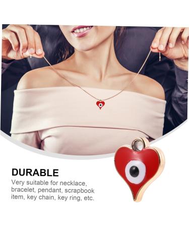 Lurrose 300 Pcs Heart Shaped Eye Material Heart Earrings Evil Eye Charm Pendants Round Apparel Resin Crafts - Buy Online on GoSupps.com
