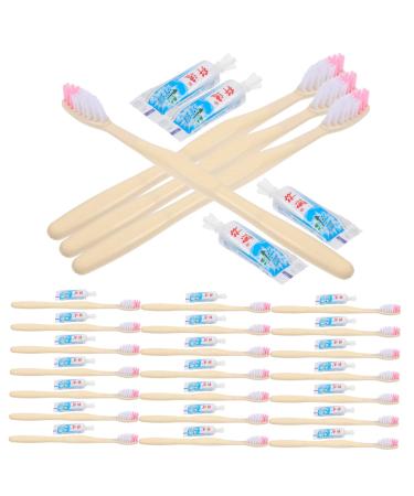 Minkissy 100st disposable toothbrush toothpaste rice finish toothbrush portable toothbrush sanitary toothbrush rubber electrical toothbrush extra plastic mini travel dental equipment