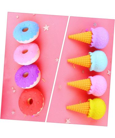  DIYEAH DIYEAH 12 Pieces Assemble Cone Ice Cream Eraser Erase Marker Eraser Novelty Fun Pink Erasable Kids Food Erasers Jigsaw Eraser for Kids Lovely Gourmet Fruit Poppers Eraser - Buy Online on GoSupps.com