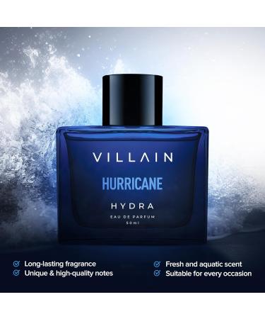 Bloom Beauty Villain Hurricane Hydra Eau de Parfum for Men - Luxury Aqua Fragrance | Fresh Long-Lasting Scent | 50ml - Buy Online on GoSupps.com
