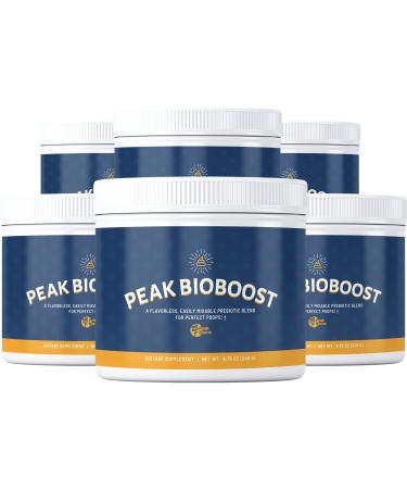 Peak Biome Peak BioBoost - 6 Pack - Prebiotic Fiber Supplement for Metabolism - Easy to Dissolve Unflavored Fiber Powder - Non-GMO - No Gluten, Soy or Dairy - 6-Month Supply, 180 Servings 30 Servings (Pack of 6)