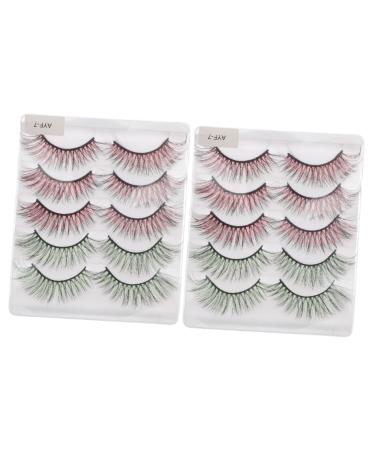 minkissy 10 Pairs Colored False Eyelashes Colored Eyelashes Colored Lashes Natural Eyelashes Cross Eyelashes Natural False Eyelashes Long Fake Lash False Lash 3d Imitation Assorted Set