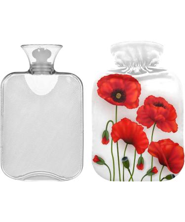 NAANLE 2L Hot Water Bottle with Floral Cover - Large Transparent Heat Therapy for Menstrual Cramps & Pain Relief - Buy Online on GoSupps.com