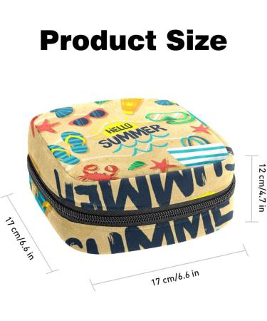 Hello Summer Beach Sand Menstrual Cup & Pad Storage Bag - Zipper Pocket for Women & Teens - Buy Online on GoSupps.com