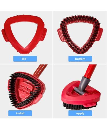 Triangular Spin Mop Brush Head Replacement - 3PC Thick Bristle 180 Rotatable Schrubberkopf for Kitchen Floors & Sinks - International Shipping Available - Buy Online on GoSupps.com