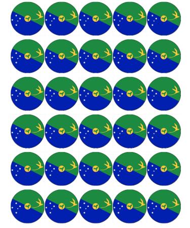 30 Christmas Island Flags Cupcake Toppers Edible Wafer Paper Fairy Cake Toppers Birthday Cake Decorations
