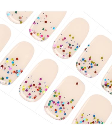 Danni & Toni Half hardened gel nail foils (alluring) colored glitter sequin shiny uv gel nail foil nail ticker nail design nail foil self-adhesive wraps 28 sticker alluring-de