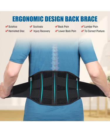 Back Brace for Lower Back Relief - Lower Back Brace for Scoliosis Disc Herniation Heavy Lifting Adjustable Back Support Belt with 5 Stays Lumbar Support Belt for Men & Women (Waist 37"-43 ) L/XL(37"- 43") - Buy Online on GoSupps.com